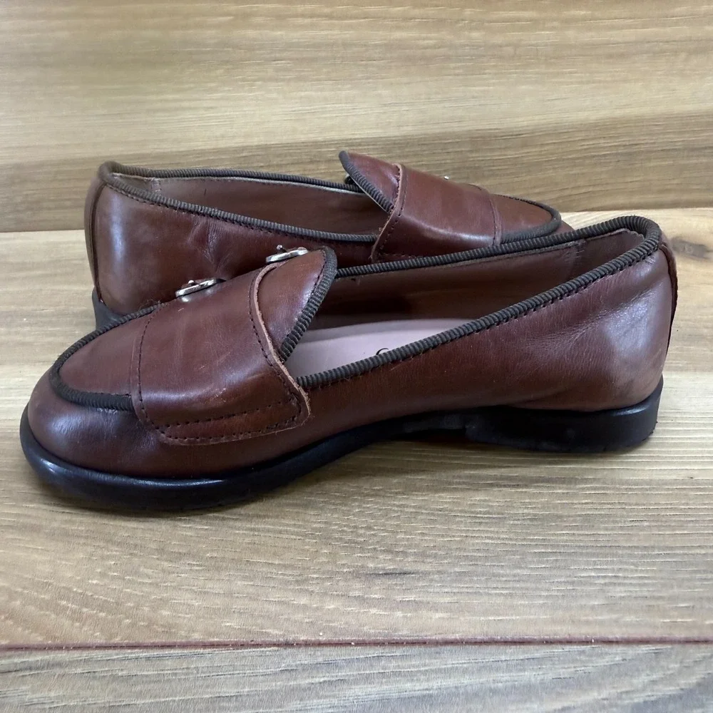 Papanatas Toddler Kids 9.5 10 EU 26 Brown Soft Leather Double Monk Strap Slip On